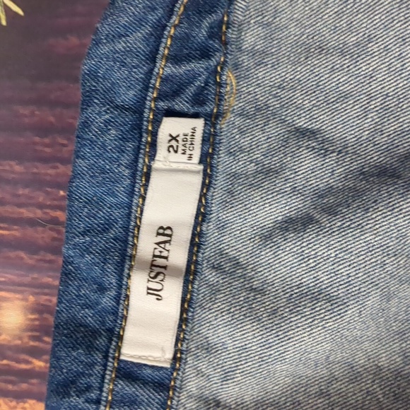 JustFab denim long sleeve coverall jumpsuit size 2X - Picture 3 of 6